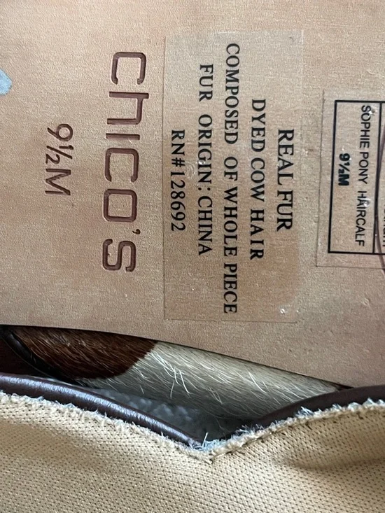 CHICO’s Sophie Pony Haircalf Leather Flat size 9 1/2 - Picture 4 of 5